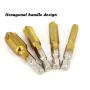 6Pcs HSS 1/4\ Hex Shank Chamfer Countersink Chamfer Drill Bit 90 Degree Wood Chamfering Cutter 6mm-19mm Metal Drills