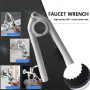 Adjustable Kitchen Bathroom Basin Wrench Tap Tool ABS Material Fits 21.5mm to 27mm Inner Rubber Coating for Plumbing Repair