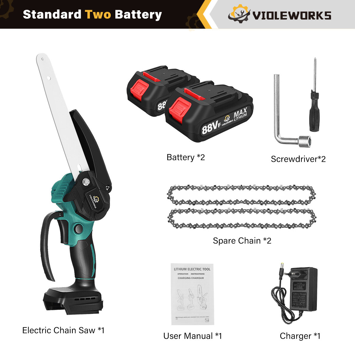 two battery & EU plug