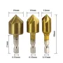 6Pcs HSS 1/4\ Hex Shank Chamfer Countersink Chamfer Drill Bit 90 Degree Wood Chamfering Cutter 6mm-19mm Metal Drills