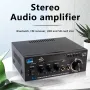 AK45 Stereo Audio Amplifier 2.0 Channel Bluetooth FM Radio USB SD Card Input Bass Treble Control Compact Amplifier