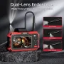 KAIWEETS Dual Lens Endoscope Camera 5 Inch IPS Screen 1920P HD Front and Side View IP67 Waterproof 8mm Probe 5M Cable 1080p Video Recording 4000mAh Battery USB-C