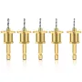 5PCS 6.35mm Hex Shank Tungsten Carbide Tipped Countersink Drill Bits Set with Adjustable Drill Bit Depth Stop for Woodworking Sizes 2.8mm 3mm 3.2mm 3.5mm 4mm Self-Tapping Screws
