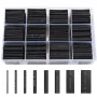 650pcs Heat Shrink Tubing Black Ratio 2:1 Insulation Protection Flame Retardant Heat Shrink Sleeving Wrap Car Electrical Cable Wire Kit Set in a Clear Plastic Box 8 Size