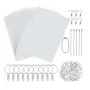 198Pcs/145Pcs/33Pcs DIY Heat Shrink Plastic Sheet Kit Shrinky Art Paper Hole Punch Keychains Pencils