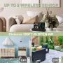 Wireless Indoor Outdoor Weather Station VA Color Screen Temperature Humidity Sensor 500 Feet Range Adjustable Backlight Dual Power Calendar Clock Moon Phase