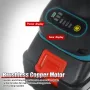 Drillpro 125mm 18V Borstlös Blå+Svart Vinkelslip Uppladdningsbar Justerbar Hastighet Vinkelslip Med Batteri