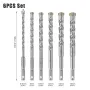 6PCS 10mm Round Shank Tungsten Carbide Twist Concrete & Masonry Drill Bits Set 6mm/8mm/10mm/12mm/14mm/16mm Cutting Diameter for Concrete Stainless Steel Tiles Glass Precision Milling Tool