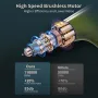 Mini Turbo Fan Brushless Motor Handheld Duct Fan 45W 3 Gears 110,000 RPM Air Duster USB-C Rechargeable
