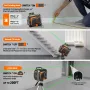 GOCHIFIX 2x360° Laser Level Leveling Green 360 Self Line Laser Level Tool Wall Suction Stand Receiver 100ft Line Laser for Picture Hanging Outdoor Rechargeable Battery,2x360,2D