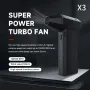 X3 Turbo Power Fan Handheld Brushless Motor 130000rpm Third Generation Violent Blower Mini Turbo Fan Wind Speed 52m/s Industrial Duct Fan