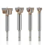 10mm to 50mm Professional Hexagonal Shank Woodworking Hinge Boring Bit Tungsten Carbide Blade Three-Tooth Double Blade Design Multiple Sizes