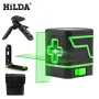HILDA Laser Level 2 Lines Green Light Mini Самовыравнивающийся горизонтальный и вертикальный крест Супермощный лазерный луч Line