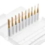Drillpro DB-M1 10Pcs 0.8-3mm Titanium Coated Engraving Milling Cutter Carbide Bits