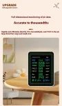 NEW 12 in 1 Air Quality Monitor Formaldehyde Space Contrast Function TVOC CO CO2 PM2.5 PM10 Temperature Humidity LCD Display Rechargeable Precision Sensor Real Time Detection Compact Design ZN-MT14