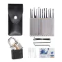 22PCS Stainless steel Picks and Padlocks Set Complete with Picking Blade, Wrench and Other Accessories Suitable for Everyday Use and Professional Locksmiths.
