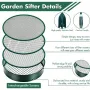 Soil Sifter Gardening Compost Sieve 4 Interchangeable Meshes Sand Rocks Dirt Shovel 30cm 11.8in High-Quality Soil Preparation