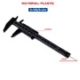 ETOPOO 6 İnç/ 150 mm Mini Plastik Kumpas Çift Ölçekli Ölçüm Aleti Dikdörtgen Vernier Kumpası Hızlı Okuma Kayar Ölçüm Cetveli Kaş Şablonu Makyaj Öğrenci Okul Ofis Ev