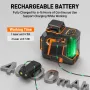 GOCHIFIX 2x360° Laser Level Leveling Green 360 Self Line Laser Level Tool Wall Suction Stand Receiver 100ft Line Laser for Picture Hanging Outdoor Rechargeable Battery,2x360,2D