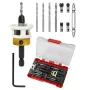 Carbide Tipped Countersink Drill Bits Set Low Friction Depth Stop 1/4\ Hex Shank Replaceable HSS Pilot Drill Wood Plastic Woodworking
