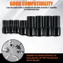 Steel Tap Socket Set 8pcs Compatible with Tight Spaces Automotive Tools 1/4 3/8 Inch Drive