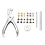 360Pcs/Set Leather Rivets Double Cap Rivet Tubular Metal Studs 1 Sizes with Punch Pliers and 3 Pieces Setting Tool Kit for Leather Craft Repairs Decoration