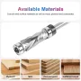 1/4 Inch Shank Carbide Compression Flush Trim Router Bit with Top Bottom Bearing 1/2 Inch Cutting Dia Tungsten Carbide Cutter for Woodworking Trimming Slotting