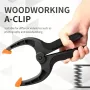 10pcs Ratchet Bar Clamp 2/3/4/6 Inch Woodworking A-Clip Black Wood Working Clip Plastic DIY Ergonomic Grip for Crafts Photography