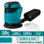 DBO180Z Random Orbit Sander 18V Rechargeable Lithium-Ion Battery 11,000 OPM Variable Speed Control 123mm Pad Ergonomic Design Hook and Loop System