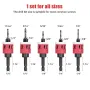 5PCS 1/4 Inch Hex Shank Countersink Drill Bits Set with Low Friction Stop for Wood Plastic MDF Drilling