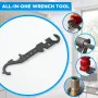Versatile Combination Wrench Multi-Function Spanner Premium Carbon Steel Construction Compact Portable Maintenance Tool 12.3 Inches