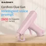 Cordless Hot Glue Gun HJ824 2600mAh Rechargeable Battery USB-C Fast Preheating Auto Shut-Off Includes 10 Premium Glue Sticks for Wood Craft Repairs