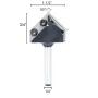 1/2 İnç 1/4 İnç 8mm Şaft Çift Bıçaklı 90 Derece V-Yivli Freze Ucu Karbür Eklenti Ahşap CNC Freze Ucu Ahşap İşleme Gravür Oyma için