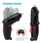 47PCS 4.2V Cordless Electric Screwdriver Tool Set USB Charging 1800mAh Battery LED Light 3.5Nm Torque Includes Bits and Accessories
