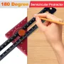 Aluminum T Square Ruler 180 Degree Rotating Marking Gauge Precision Woodworking Measuring Tool with Easy Read Layout Lines