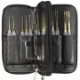 25PCS Spring Steel Locksmith Practice Tool Set Single Hook Lockpick Training Unlock Key Extractor Door Opening Tension Wrench Kit with Convenient Leather Case for Skill Enhancement and Emergency Use