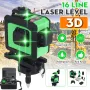 16 Line 360 Horizontal Vertical Cross 3D Green Light Laser Level Self-Leveling Measure Super Powerful Laser Beam