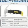 Mini Ramshorn Hammer Carbon Steel 160mm Lightweight Ergonomic Handle Multifunctional Portable Carpentry Window Breaking Hand Tool