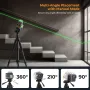 CIGMAN CM-701T 3x360° Laser Level 100ft Green Beam Self-Leveling Remote Control Rechargeable Battery with 1.5m Tripod IP54 Rating