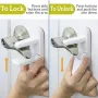 4Pcs Dreambaby Child Protection Door Lever Lock Quick Install 3M Adhesive Toddler Door Safety ABS Design One Hand Use