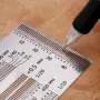 Drillpro 200/300/400mm Stainless Steel Precision Marking T Ruler Hole Positioning Measuring Ruler Woodworking Scriber Scribing Tool