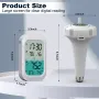 MESTEK CP02 Wireless Floating Thermometer Pool Water Temperature Monitor 500ft Range LED Backlight Waterproof Indoor Outdoor