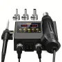 2 in 1 SMD Soldering Station Hot Air Gun 100-700W Dual LCD Display 100°C-480°C Adjustable Temperature Rework Repair Tool EU/US Plug