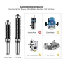 1/2 Inch 12.7mm 12mm Shank Spiral Flush Trim Router Bits Top & Bottom Bearing Router Bit with 3/4\(19mm) Cutting Diameter For Woodworking Milling Cutter