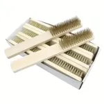 12pcs Heavy-Duty Copper Wire Brush Set-Effective Brush with Sturdy Handle for Paint Scrubbing Removing Unfinished Metal