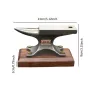 MYTEC Single Horn Carbon Steel Anvil with Wooden Base Rust Resistant Small Blacksmith Tool for Metal Shaping Bending DIY Workshop Crafting