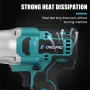 Drillpro 18V Brushless Electric Wrench 0-6200 RPM 800N.M Torque LED Work Lights Suitable for Construction Woodworking Heavy Duty Maintenance