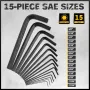 Heat-Treated Steel Allen Wrench Set 31-Piece SAE and Metric Hex Keys Black-Oxide Finish Torque Handle High Leverage Long and Short Keys Easy Organization