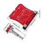 Punzone per aprire i fori delle cerniere per lavorazione del legno da 35 mm con localizzatore di punzoni e telaio di limitazione. Lega di alluminio di alta qualità per una foratura e un montaggio rapidi e precisi delle cerniere. Applicazione versatile.