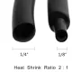 650pcs Heat Shrink Tubing Black Ratio 2:1 Insulation Protection Flame Retardant Heat Shrink Sleeving Wrap Car Electrical Cable Wire Kit Set in a Clear Plastic Box 8 Size